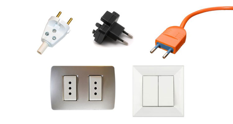 Packaging of electrical household material, switches, and accessories